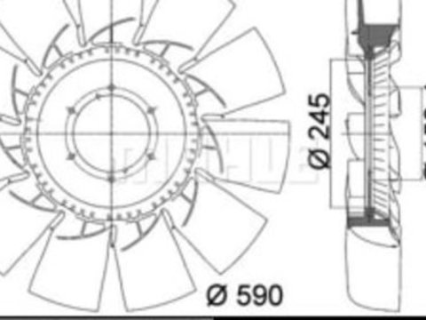 Elice ventilator (diametru 590 mm, number of blades 11) RVI MIDLUM DXi5/DXi7 05.06-