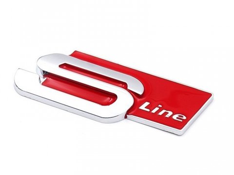 Emblema Audi S-Line Crom Rosu