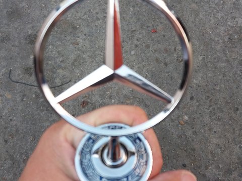 Emblema fata mercedes noua cu lauri albastru