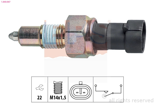 EPS Comutator, lampa marsarier 1.860.067 compatibil cu FIAT TIPO hatchback (356_, 357_) 2016 2017 2018 2019 2020 2021 2022 2023 2024 2025