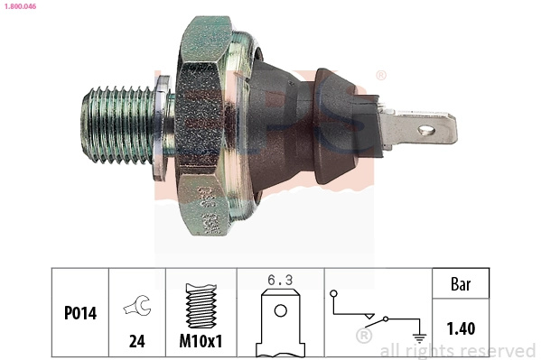 EPS Senzor presiune ulei 1.800.046 pentru masina SKODA OCTAVIA I Combi (1U5) AEH; AKL 1595cc 101cp 74kW 1998 1999 2000 2001 2002 2003 2004 2005 2006 2007