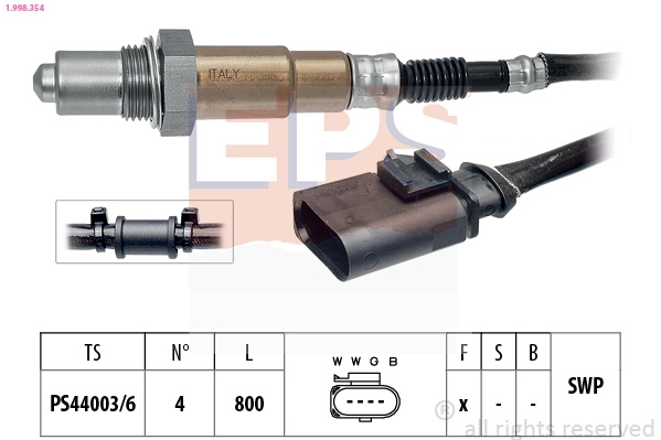 EPS Sonda Lambda 1.998.354 pentru SKODA KODIAQ I (NS6, NS7, NV7) 2018 2019 2020 2021 2022 2023