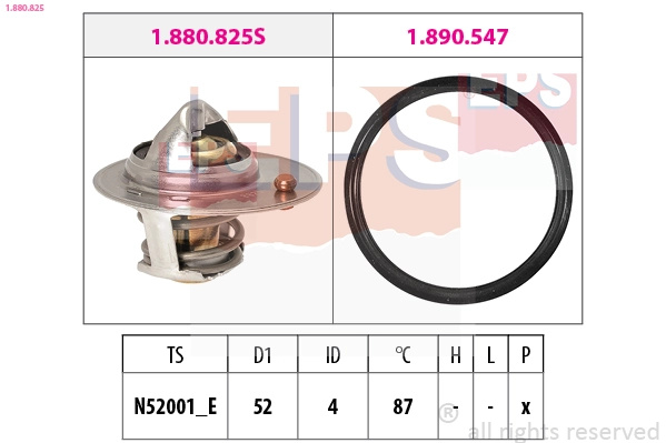 EPS termostat,lichid racire 1.880.825 la masina MITSUBISHI MIRAGE / SPACE STAR VI hatchback (A0_A) 2012 2013 2014 2015 2016 2017 2018 2019 2020 2021 2022 2023 2024 2025