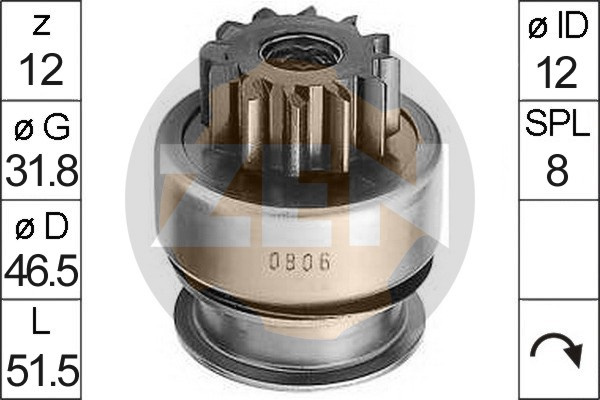 ERA cuplaj unisens,demaror ZN0806 pentru PEUGEOT 407 (6D_) 2004 2005 2006 2007 2008 2009 2010