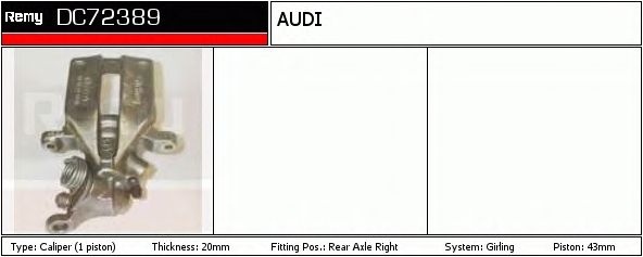 Etrier frana AUDI A6 Avant 4A C4 DELCOREMY DC72389