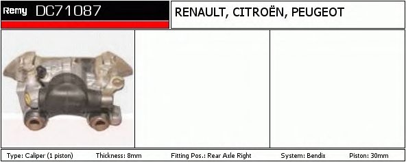 Etrier frana CITROEN SAXO S0 S1 DELCOREMY DC71087