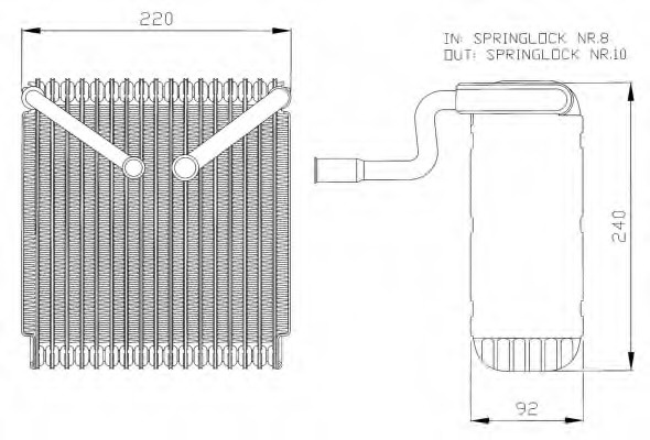 Evaporator aer conditionat 36043 NRF pentru Ford Mondeo Ford Cougar