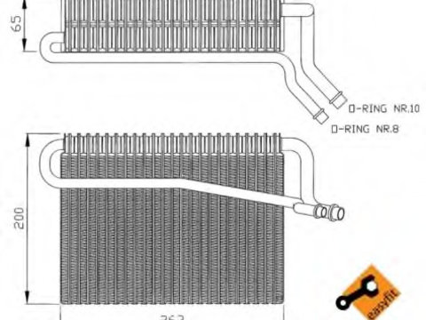 Evaporator aer conditionat 36076 NRF pentru Peugeot 306