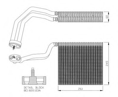 Evaporator aer conditionat 36138 NRF pentru Audi A