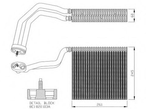 Evaporator aer conditionat 36138 NRF pentru Audi A4