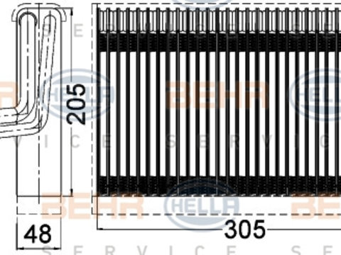 Evaporator,aer conditionat (8FV351331261 HELLA) BMW,BMW (BRILLIANCE)