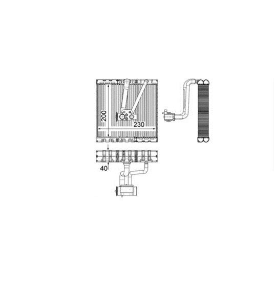 Evaporator aer conditionat Audi A1 2010-, A3 2012-, Seat Ibiza 2008-2017, Toledo 2013-, Skoda Fabia 2007-2015, Rapid 2012-, Roomster 2006-, Volkswagen Polo 2009-2017, 235x235x38mm, MAHLE AE93000P