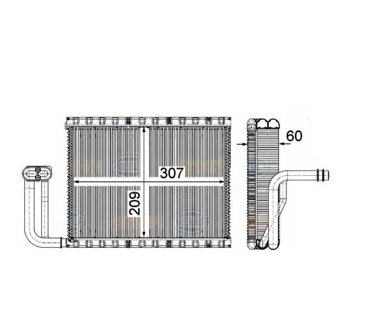 Evaporator aer conditionat Bmw 6/ Gran Coupe F06/F12/F13 2011-, Seria 5 F10/F11 2010-, Seria 5 Gt F07 2009-, Seria 7 F01/F02 2008-, 245x300x48mm, RapidAuto 2019P8-2