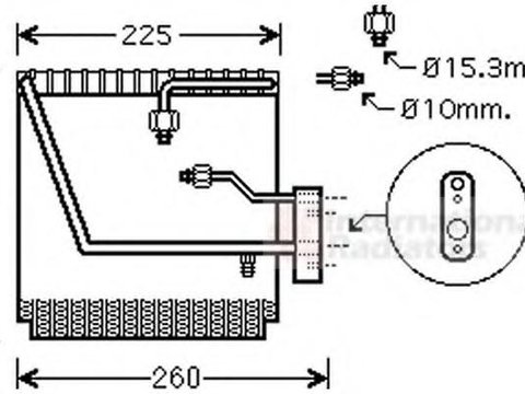 Evaporator,aer conditionat HONDA Ballade VI limuzina (EJ, EK), HONDA CR-V I (RD), HONDA CIVIC Mk V combi (MB, MC) - VAN WEZEL 2500V225