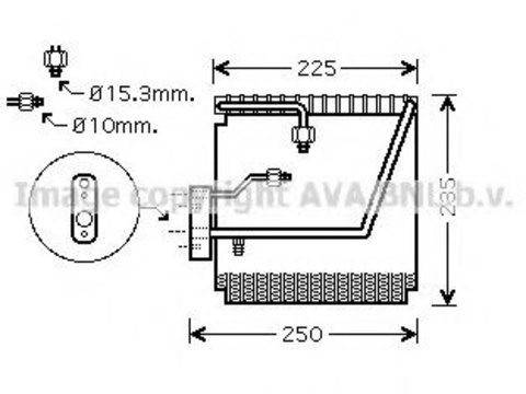 Evaporator aer conditionat HONDA CR-V I (RD) (1995 - 2002) AVA QUALITY COOLING HDV198