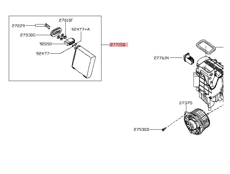 Evaporator aer conditionat Infiniti Qx60 2013-, Nissan Murano 2014-, Pathfinder (R52) 2012-, 235x140x50mm, RapidAuto 27T2P8-1