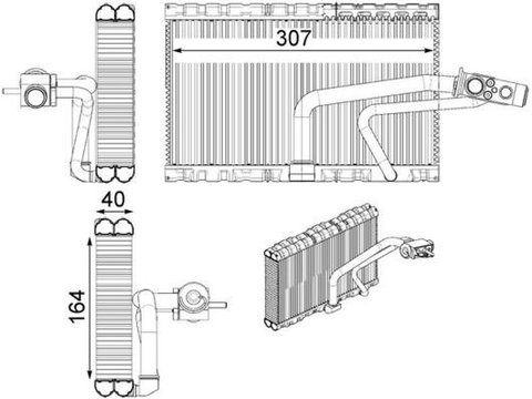 Evaporator,aer conditionat MAHLE AE 114 000P