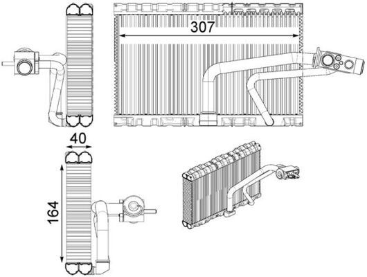 Evaporator, aer conditionat MAHLE AE 114 000P