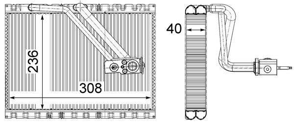 Evaporator, aer conditionat MAHLE AE128000P pentru MERCEDES-BENZ EQV (W447) 2020 2021 2022 2023 2024 2025