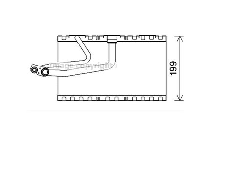 Evaporator aer conditionat, MERCEDES Clasa G (W463) 1989-2018, aluminiu, 195x300x35 mm, Mahle tip