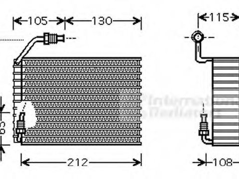 Evaporator,aer conditionat PEUGEOT BOXER bus (230P), PEUGEOT BOXER caroserie (230L), Citroen RELAY caroserie (230L) - VAN WEZEL 4000V119