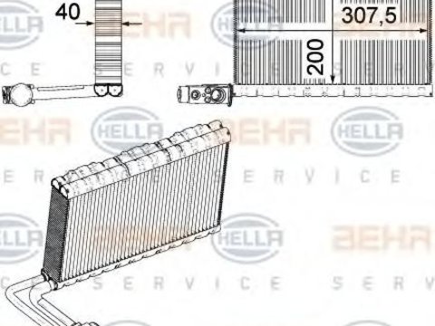 Evaporator,aer conditionat RENAULT TRUCKS Kerax, RENAULT TRUCKS Midlum, DAF LF 45 - HELLA 8FV 351 331-191