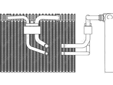 Evaporator aer conditionat Saab 9-5, 1997-2010 motor 1.9 TiD, 2.2 TiD, 3.0 TiD, diesel, full aluminiu brazat, 225x309x73 mm, iesire 11, 6 mm, intrare 14, 4 mm, tehnologie cu curgere paralela,