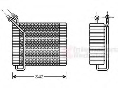 Evaporator,aer conditionat VOLVO 940 limuzina (944), VOLVO 940 Mk II (944), VOLVO 940 Mk II combi (945) - VAN WEZEL 5900V025