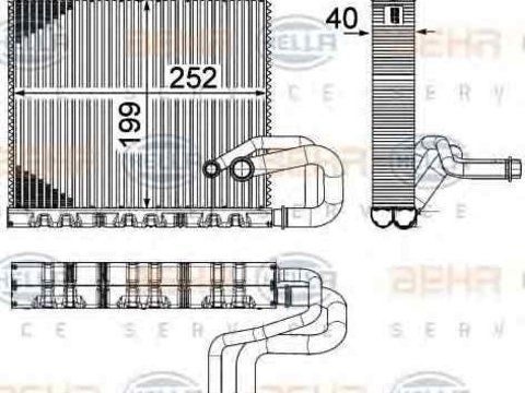 Evaporator / Vaporizator aer conditionat VW CRAFTER 30-50 platou / sasiu 2F HELLA 8FV 351 331-131