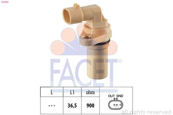 FACET Senzor impulsuri, arbore cotit 9.0379 la FIAT CROMA caroserie inchisa/combi (194_) 2006 2007 2008 2009 2010 2011