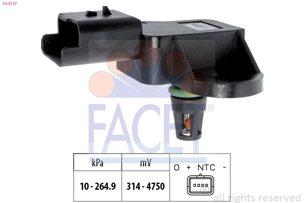 FACET senzor presiune aer 10.3137 la PEUGEOT 207 CC (WD_) 2007 2008 2009 2010 2011 2012 2013