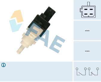 FAE Comutator lumini frana 24413 pentru FIAT PANDA (169_) 2003 2004 2005 2006 2007 2008 2009 2010 2011 2012 2013 2014