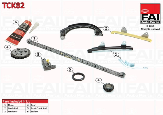 FAI AutoParts chit lant de distributie TCK82 montare deasupra la TOYOTA YARIS / VIOS III limuzina (_P15_) 2NZ-FE 1299cc 84cp 62kW 2013 2014 2015 2016 2017 2018