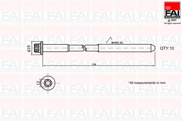 FAI AutoParts Set surub, chiulasa B1321 la LANCIA YPSILON (843_) 2003 2004 2005 2006 2007 2008 2009 2010 2011
