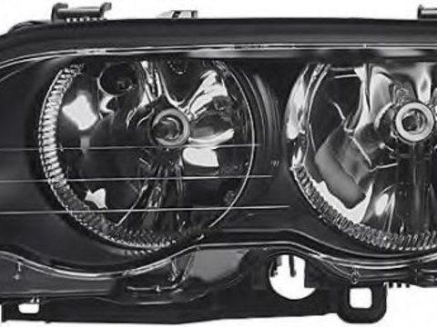 Far Bmw Seria 3 E46 Sedan/Combi 06.1998-09.2001 TYC fata stanga tip bec H7+H7, reflector negru