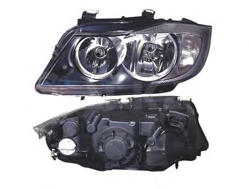 Far Bmw Seria 3 (E90/E91), 11.2004-08.2008, electric , tip bec H7+H7 , cu motoras, omologare ECE, 63116942727, 63116942747, culoare negru, Stanga