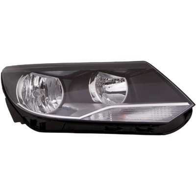 Far dreapta VW TIGUAN 5N 2007->2018 perioada 2011 2012 2013 2014 2015 2016 2017 2018 cu motor reglaj, semnal alb, cu reglaj electric, cu lumina de zi, cu bec H15, cu bec H7
