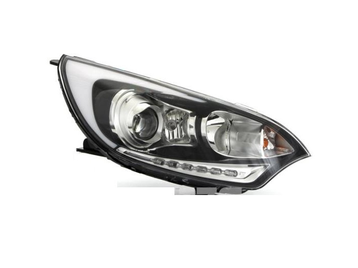 Far Kia Rio (Ub), 09.2011-12.2016, montare fata, dreapta, cu lumini de zi tip LED, H1+H7+LED, electric, halogen, OEM/OES