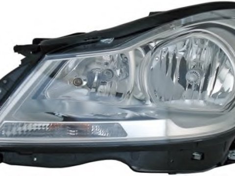 Far Mercedes Clasa C (W204) 03.2011- AL Automotive lighting partea Dreapta, tip bec H7+H7 culoare rama argintiu