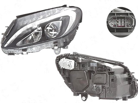 Far Mercedes Clasa C (W205), 01.2014-, fata, Stanga, LED, electric, fara LED controlling unit, AL (Automotive Lighting)