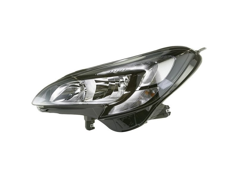 Far Opel Corsa E, 11.2014-, fata, Stanga, cu LED daytime running light, H7+H7+PSY24W, electric, cu motor,
