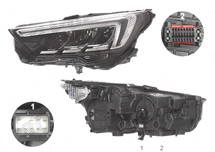 Far Opel Crossland X, 03.2017-, fata, Stanga, cu LED daytime running light, LED, electric, fara LED controlling unit, cu motor,