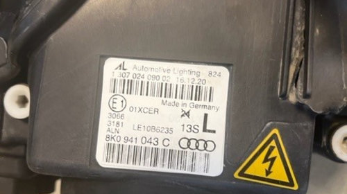 Far stanga Audi A4/S4 (B8), 11.2011-12.2