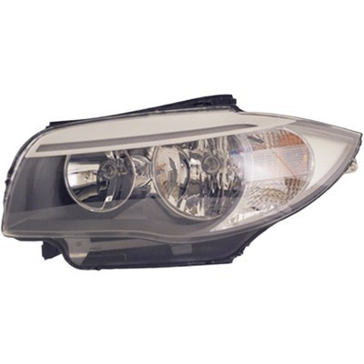 Far stanga BMW 1 E81 2006->2011, 1 E87 2004->2011 perioada 2004 2005 2006 2007 2008 2009 2010 2011 de la an de fabricatie 03/2011, pentru cod oe 6311 7263 639, cu motor reglaj, semnal galben, cu reglaj electric, cu bec H7/H7
