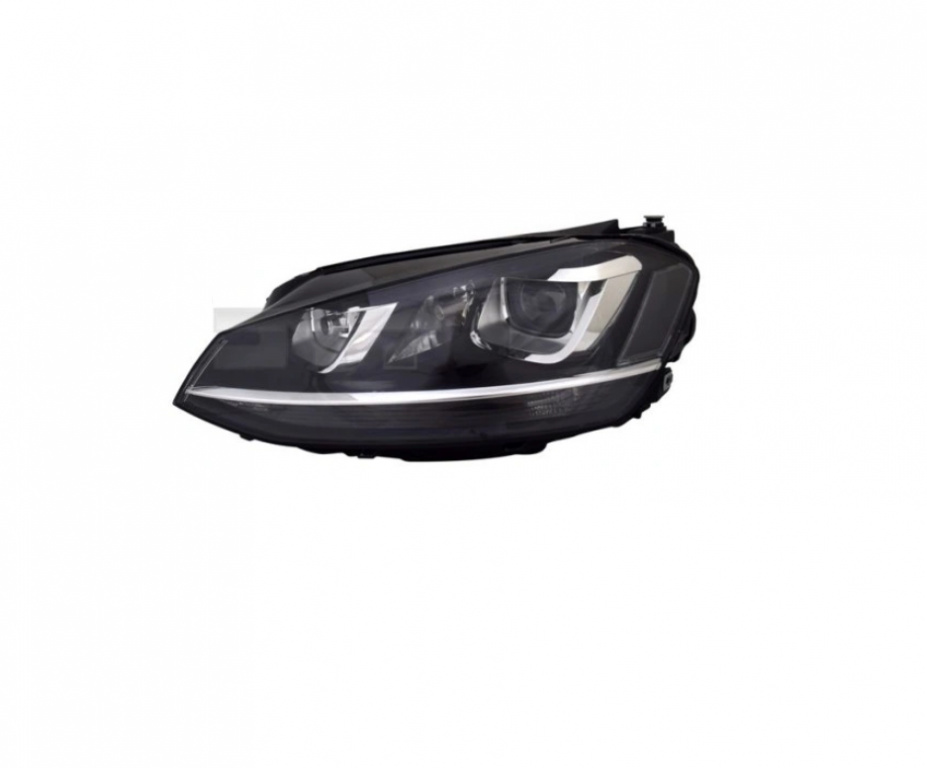 Far Volkswagen Golf Vii (5k), 10.2012-03.2017 Model : Gtd, Golf Vii (5k), 10.2012-03.2017, montare fata, stanga, bi-xenon, cu lumina de zi, D3S+H21W+H7+PW24W, electric, fara bec xenon, fara balast, cu motor, xenon, lumina pentru viraje statica, TYC
