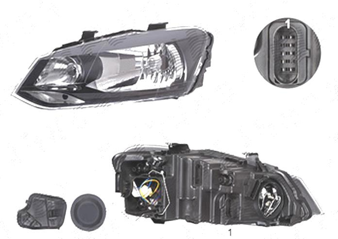 Far Volkswagen Polo (6r), 08.2009-04.2014, fata, Stanga, H4, electric, fara motoras, DEPO