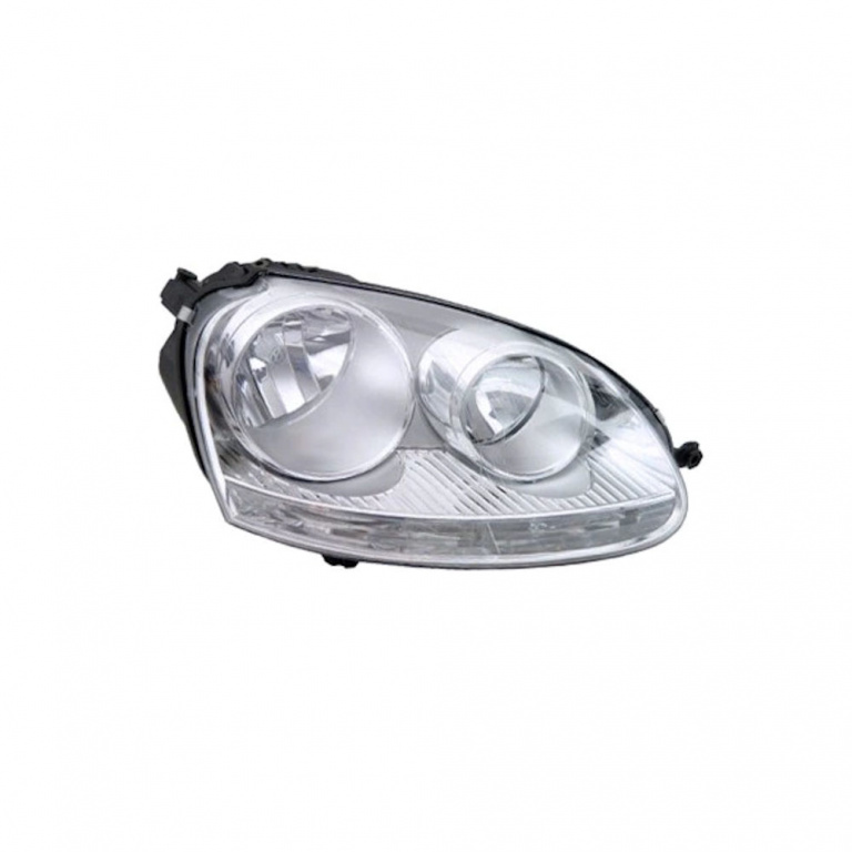 Far VW Golf 5 (Hatchback / Combi) 10.2003-05.2009 Jetta 05.2004-09.2010 HELLA partea Dreapta tip bec H7+H7 clar cu reflector argintiu