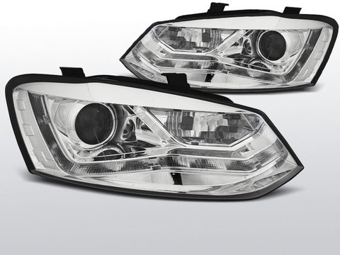 Far VW POLO 6R 2009-03.2014 cu DAYLIGHT, Cromat