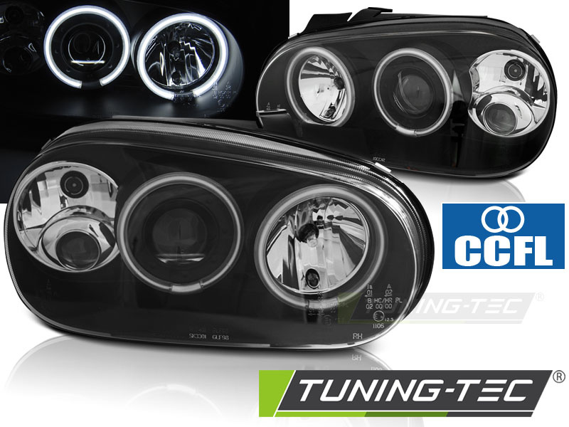 Faruri ANGEL EYES CCFL BLACK compatibila VW GOLF 4 09.97-09.03