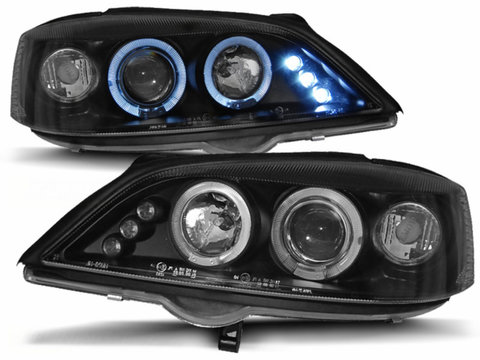 Faruri Angel Eyes compatibil cu Opel Astra G (02.1998-02.2004) Negru